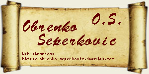 Obrenko Šeperković vizit kartica
